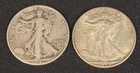 1941 D 1942 D  Walking Liberty Half Dollar Silver Lot (2)