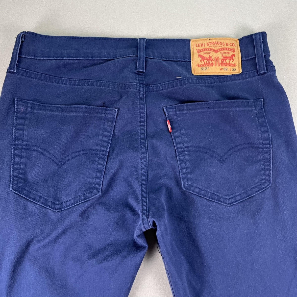 Levis 512 Pants Mens 32x32 Blue Chino Slim Taper Fit Leg Red Tab