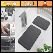 Super Soft Memory Foam Bath Mat Set - 2 Piece Non-Slip Quick Dry Rugs, Machine W