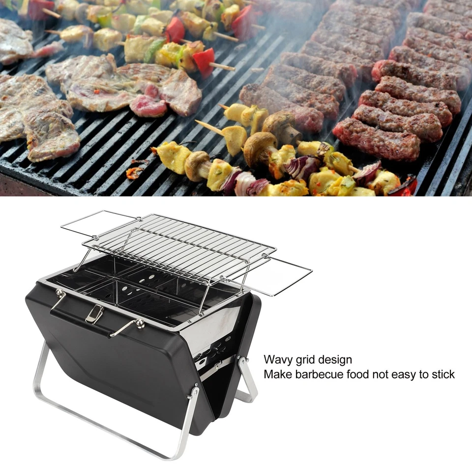 Charcoal BBQ Grill Folding Notebook Grill For Camping Cooking Backyard Picnic B - Bild 4 von 4