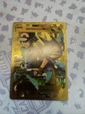 Ash Ketchum Vmax HP 50,000,000  Weakness NONE Gold Foil Fan Art Card💥💥💥💥