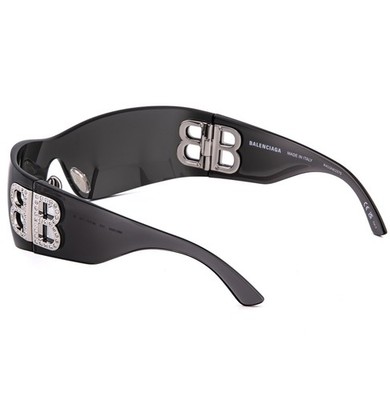 BALENCIAGA BB0359S 0359 BOSSY MASK Wrap Black Bold Crystal LOGO