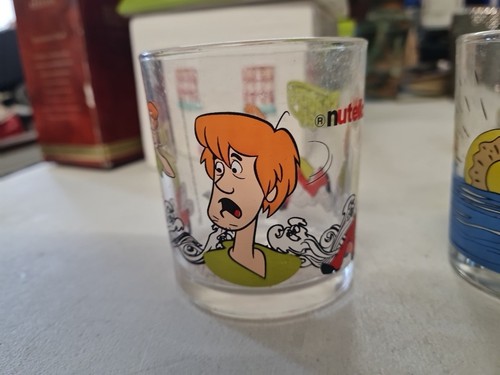 2 Vintage Nutella Glasses, Shaggy - Scooby Doo & Simpsons - Foto 5 di 5