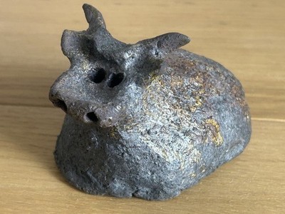 A/F Rosemary Wren Oxshott Collection Studiokeramik Raku gebrannte Kuh Skulptur 