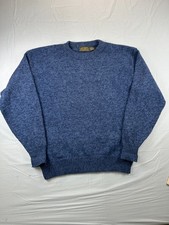 Vintage Eddie Bauer Sweater Large Men's Knit Blue Heathered 90s Wool Crewneck