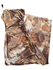 Lovely Day Windsor Brown Marble Abstract Side Slit Slip Long Maxi Dress M