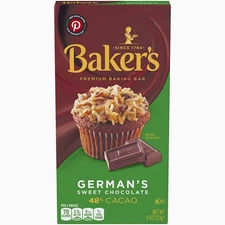 Baker's German Sweet Chocolate with 48% Cacao, Baking Bar, 4 Ounce