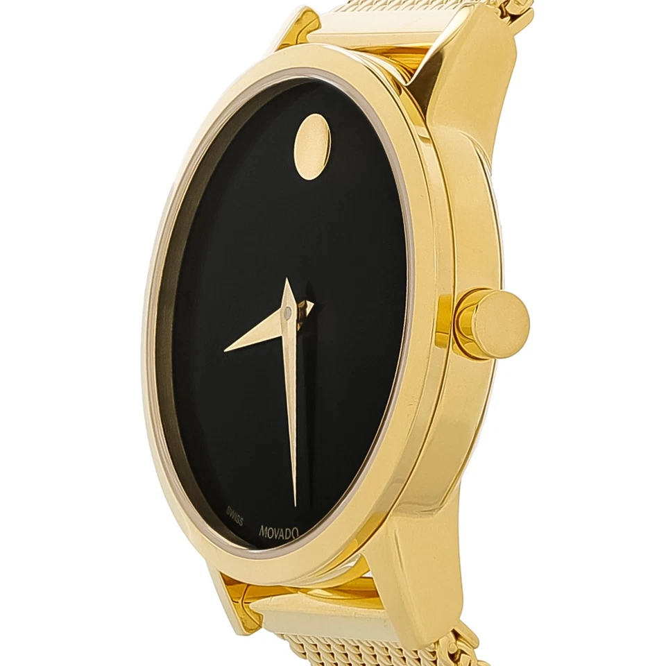 Reloj de cuarzo suizo Movado Museum clásico para mujer tono dorado PVD acero inoxidable 0607627 Foto 2 de 4
