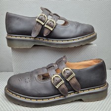 Dr. Martens 8065 Mary Jane Shoes UK 6.5 Brown Crazy Horse Gaucho Leather Polley