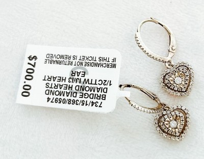 Diamant Herz Ohrhänger (1/2 ct. t.w.) Sterling Silber