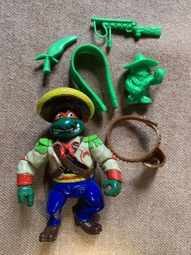 Nice 1992 Vintage TMNT Bandito Bashin Mike Near Complete Figure Michelangelo
