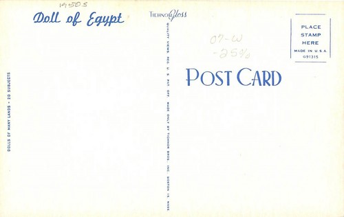1950s Beautiful Doll of Egypt Tichnor Postcard 25-2797 - Picture 2 of 2