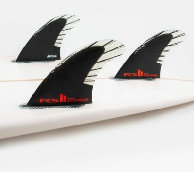 FCS II Accelerator Surfboard 3 Fin Set Performance Core Carbon