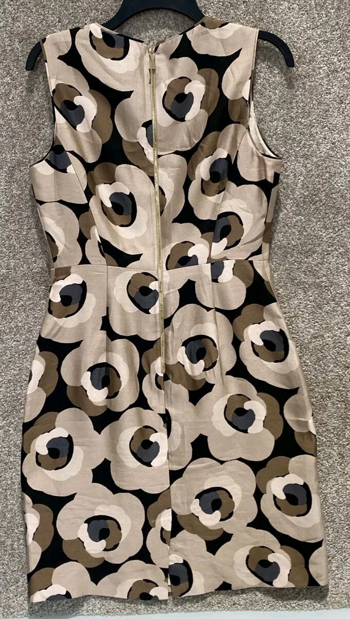 Abito donna Kate Spade 8 cotone seta tubino senza maniche deco rosa della floreale