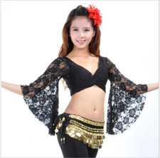 Special Price Lace Blouse Top Belly Dance Costumes Practice Dancewear 11 colors