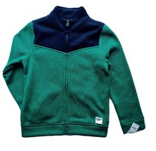 New Oshkosh Boys Jacket 10 Blue Green Full Zip Mock Neck