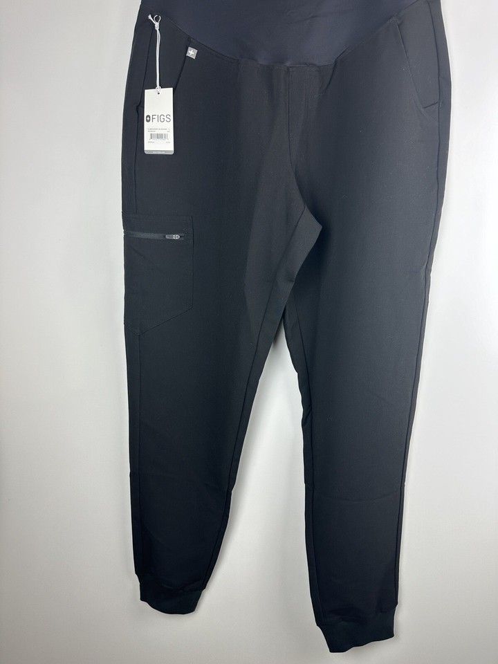 NWT Figs Zamora Maternity Scrub Pants Black Joggers Women's Size L/T Large Tall eBay