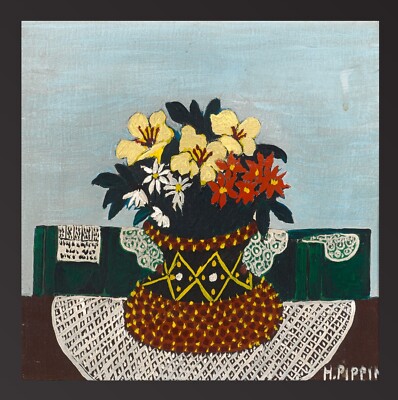 BLUME MIT VIER DECKCHEN von Horace Pippin