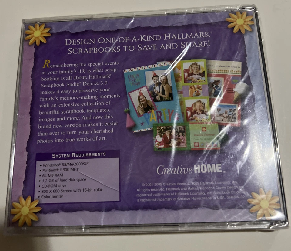 Hallmark (2-Disc PC, 2005) Scrapbook Studio Deluxe Version 3.0 Software - SEALED - Image 2 of 3