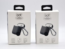 Lot Of Two ijoy Silicone Protective Cover Case For Airpods With Carabiner Gray