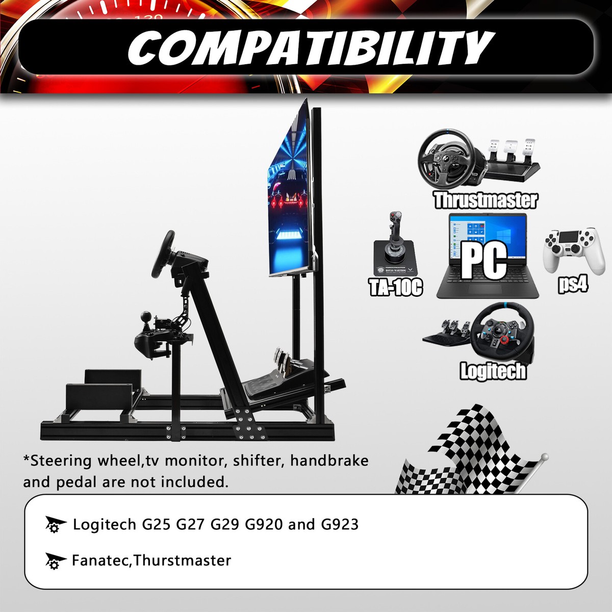 Dardoo Racing Simulator Cockpit Mit Spiel Sitz Fit Für Logitech G923