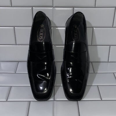 Tod’s Loafers Dress Shoe Black Oxford Patent Leather Italy Tods Men’s UK 8 US 9 Tod main image 4