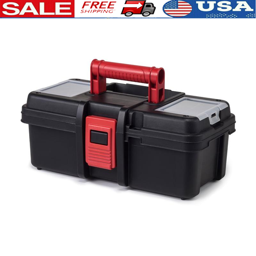 13 Inch Tool Box W/ Organizers Removable Tray Heavy Duty Portable Storage New