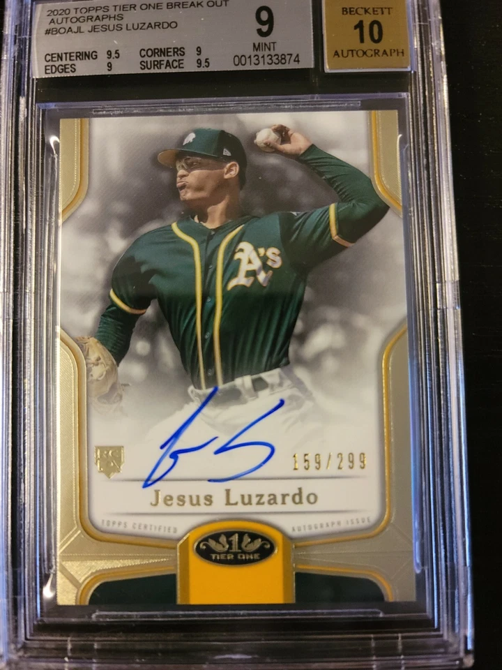 Jesus Luzardo 2020 Topps Tier One Auto Autographed RC Athletics 159/299 BGS 9 MT - Image 3 of 4