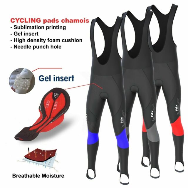 FDX Mens Thermodream Cycling Bib Tights Winter Thermal Gel Padded Cycling Tights