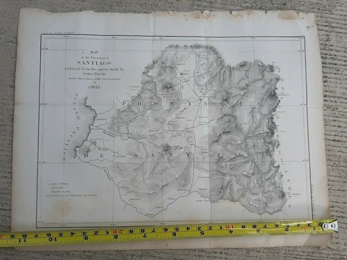 Vintage USN Asr Exp MA of SANTIAGO made by Senor Pissis Chilean govt 9 x 11.5" - Picture 4 of 5