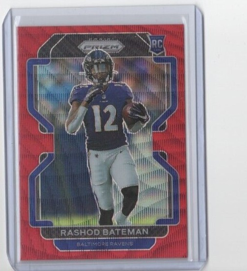2021 Panini Prizm Red Wave Prizm Rashod Bateman #340 Rookie Card #'d 106/149 RC