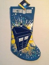 Doctor Who TARDIS Blue 18 Inch Christmas Stocking NEW UNUSED 