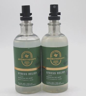 Bath & Body Works Eucalyptus Spearmint Stress Relief Oil Mist 5.3oz 2 pack - NEW