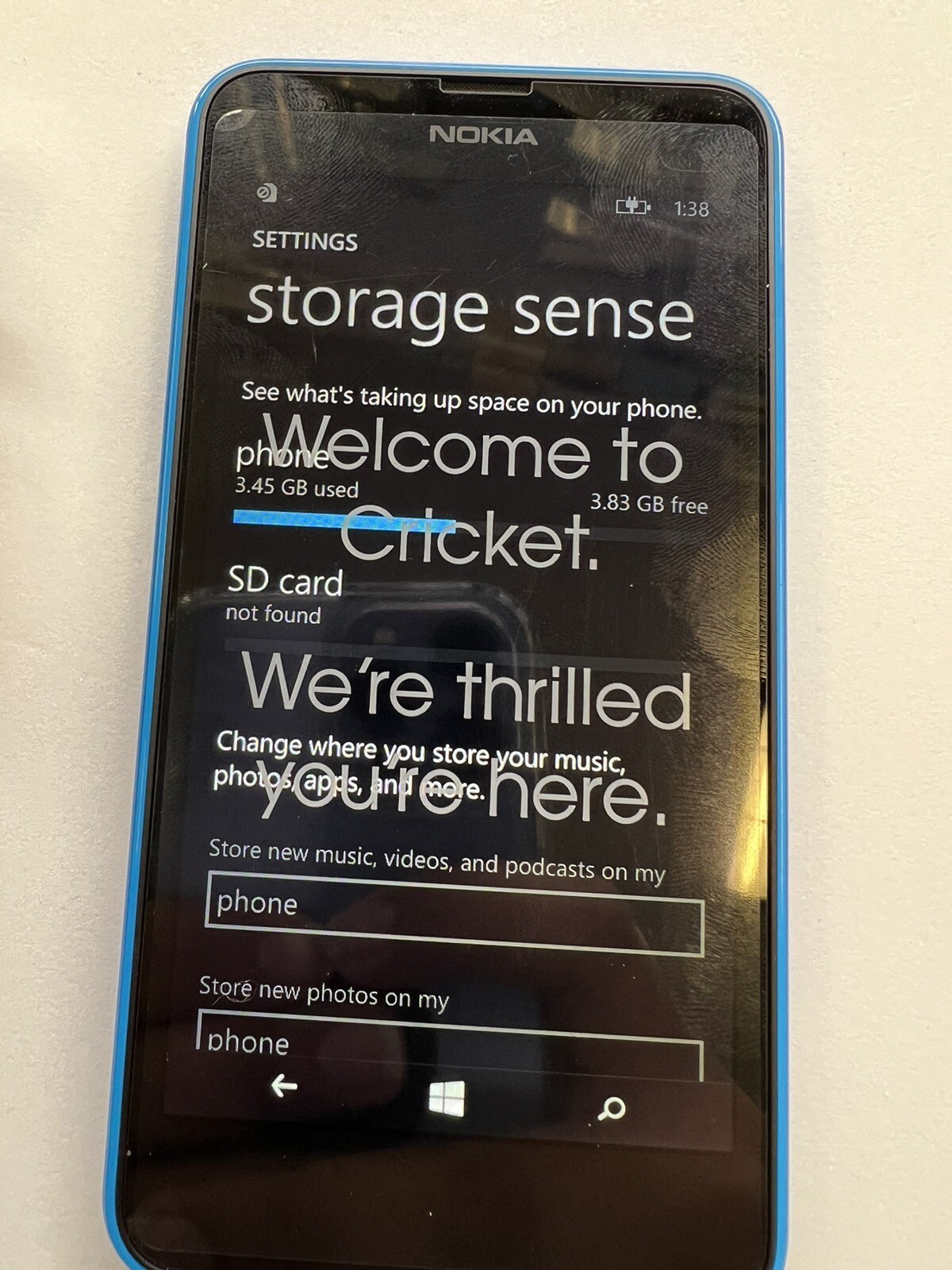 Nokia Lumia 635 (Cricket) 8GB Smartphone - RM-975 (Open Box) BLUE