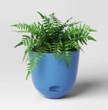 Self-Watering  Indoor Outdoor PlanterPot Blue 12"x12" - Room Essentials Set Of 4