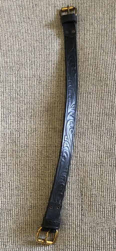 Tooled Belly Band - Pony Size-24”-Driving Harness Parts-Roller Buckles-Black