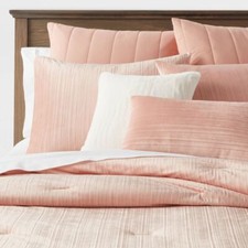 8pc Queen Luxe Velvet Comforter Set Salmon Pi...