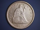 1875-S SEATED LIBERTY__20C TWENTY CENT PIECE__RARE SILVER COIN__F/VF DETAILS RIM