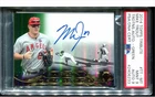 2014 MIKE TROUT TOPPS TRIBUTE TRADITIONS BOLD EARLY ON CARD AUTO PSA 9 #d/25
