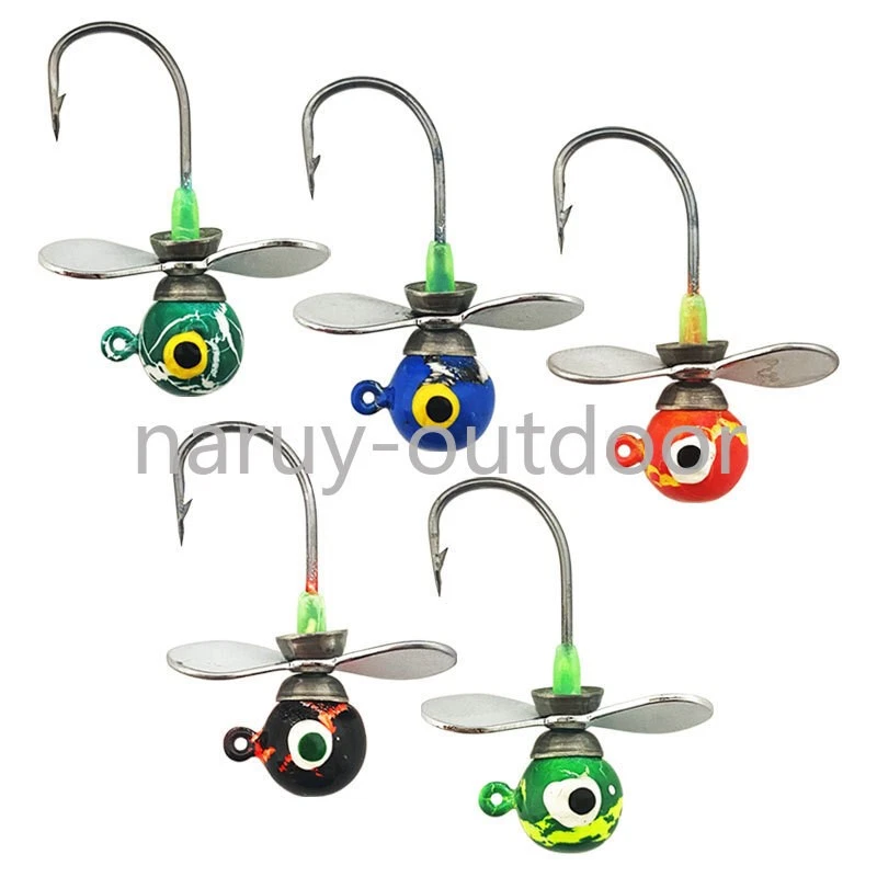 10 STCK. Propeller Runde Kugel Jigköpfe Haken für Crappie Zander Bass 1/6... - Bild 4 von 4