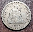 1876-S Seated Liberty Quarter FINE Original Toning No Issues 25c Type Coin