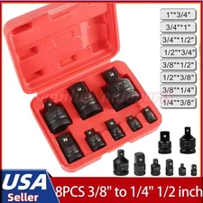 8PCS 3/8" to 1/4" 1/2 inch Drive Ratchet SOCKET ADAPTER REDUCER Air Impact Set