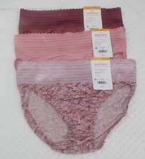 New set of 3 WARNER'S no muffin top HI CUT panties MAUVE PINK FLORAL PEACH 5/S