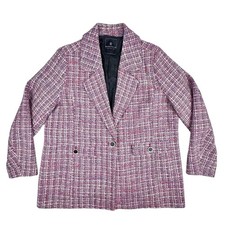 Bagatelle Collection Pink Tweed Blazer Womens 1X Office Business Professional