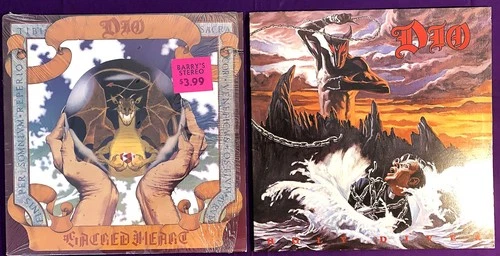 RONNIE JAMES DIO 2 LOT. 1983  Holy Diver & 1985  Sacred Heart Warner Bros.