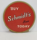 Vintage Buy Schmidt’s Beer Today - Embossed TOC Tin Over Cardboard Sign