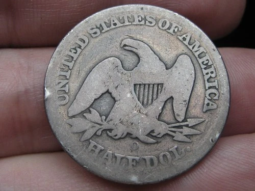 1854 O Seated Liberty Half Dollar- Arrows, New Orleans, About Good Details