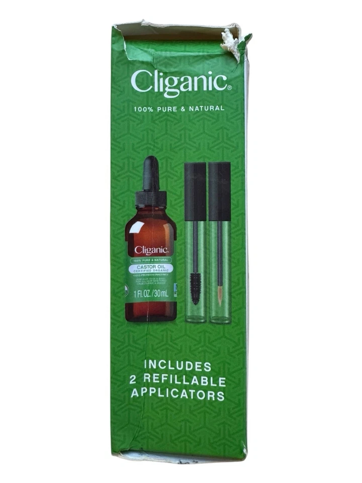 Cliganic Organic Castor Oil Eyelash Kit - 1 oz + 2 Applicators - Ex: 2/27 - Image 4 of 4