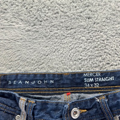 Sean John ダークデニム ジーンズ 32サイズ Sean John Jeans Mens 34x32 Blue Dark Wash Cotton Mercer Slim