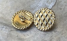2 CHANEL Buttons ~ Authentic Quilted Gold Rop...